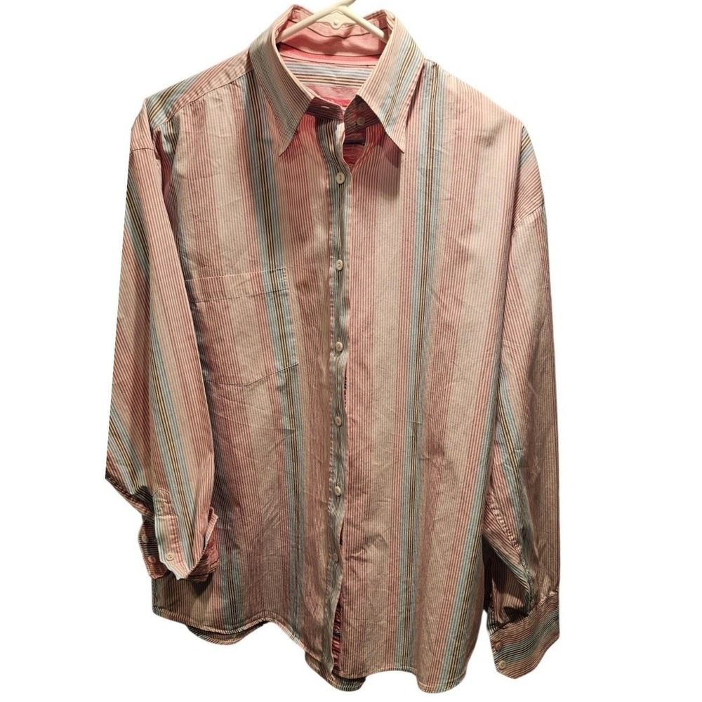 Bugatchi Uomo Men's Cotton Striped Long Sleeve Button Up Shirt Size L